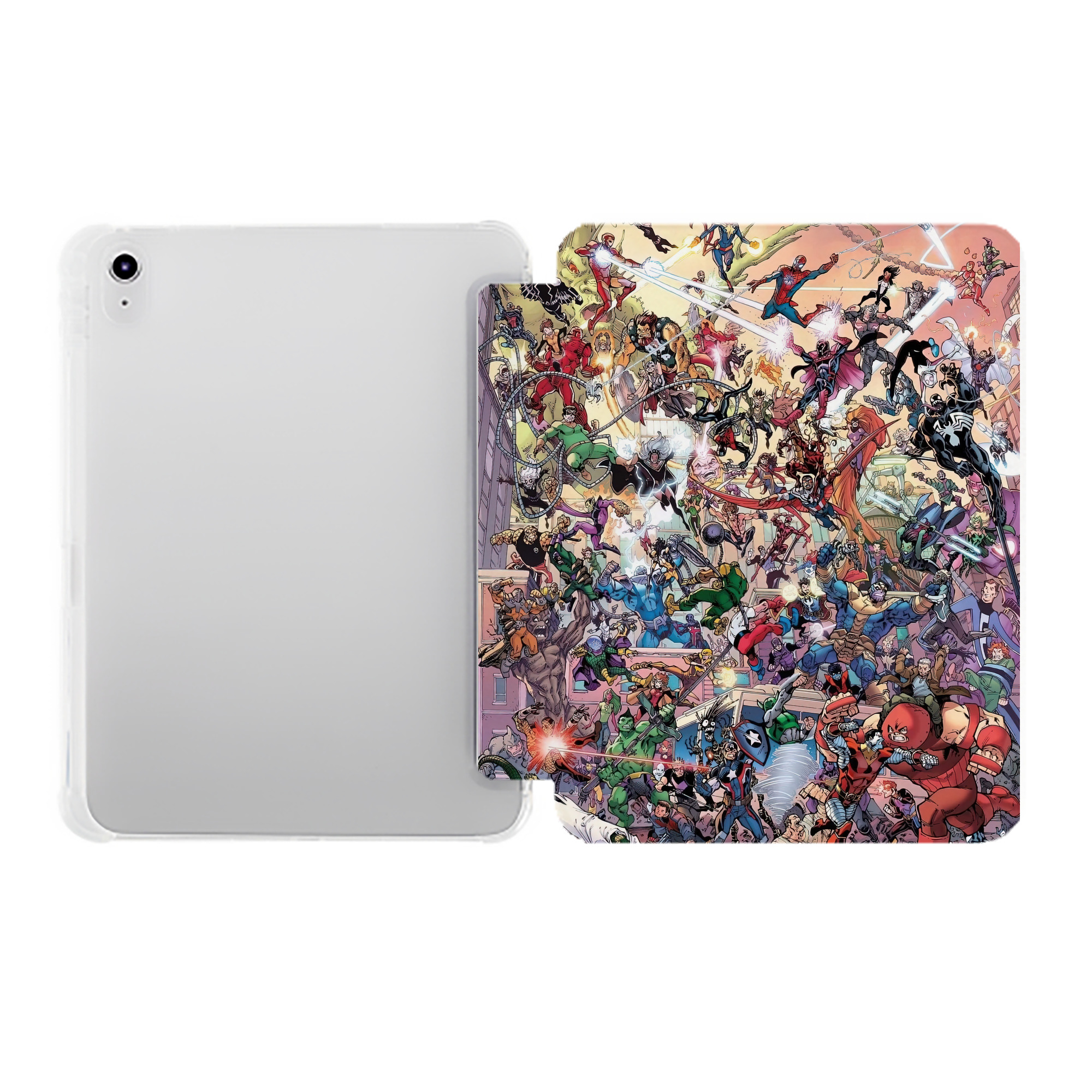 （画像用） Spider Man スパイダーマン IPad ケース ペン収納付き 三つ折りスタンド PUレザー×シリコン 対応機種9.5/10.5/10.9インチ